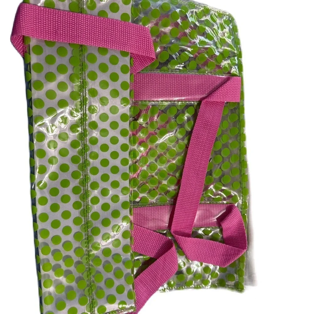 NWT Vibrant Green and Pink Polka Dot Baby Bag